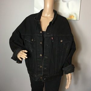 Vintage levis black denim jacket Clearance